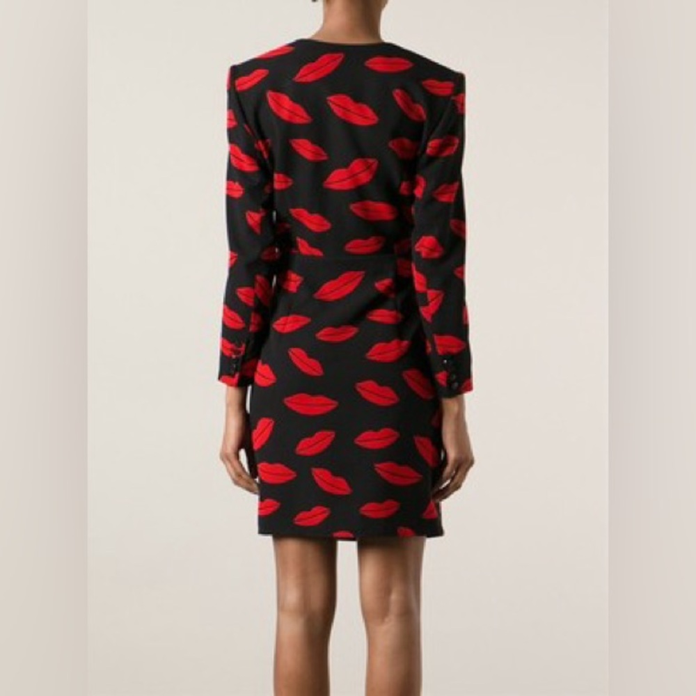 Saint Laurent Black and Red Lip Pattern Dress - Picture 9 of 14